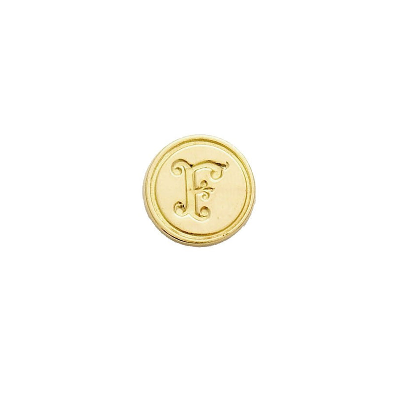Brass Cerif Initial Wax Seal Stamp Gift Set kit with Gold Sealing Wax - Nostalgic Impressions