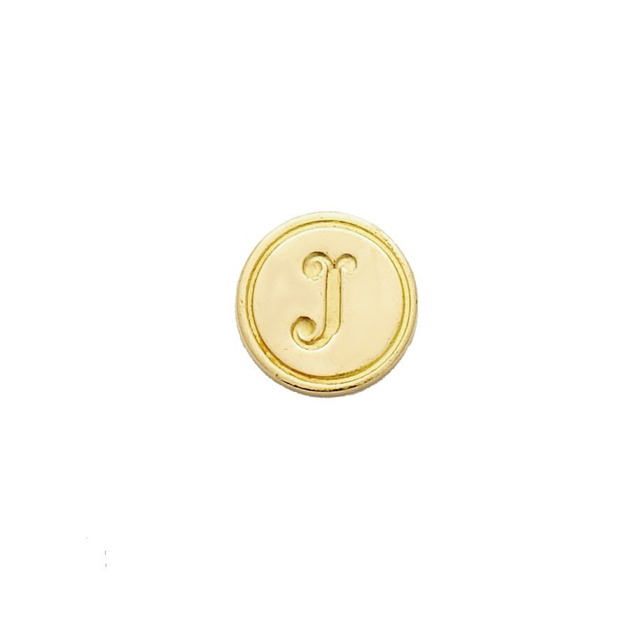 Brass Cerif Initial Wax Seal Stamp Gift Set kit with Gold Sealing Wax - Nostalgic Impressions