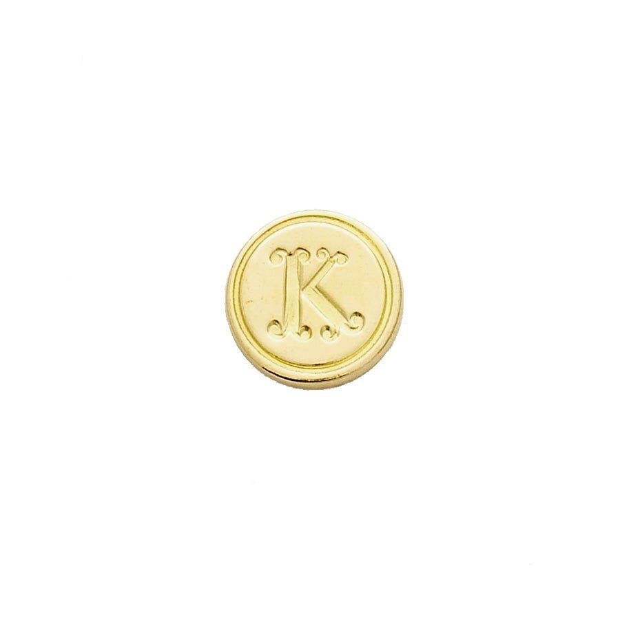Brass Cerif Initial Wax Seal Stamp Gift Set kit with Gold Sealing Wax - Nostalgic Impressions
