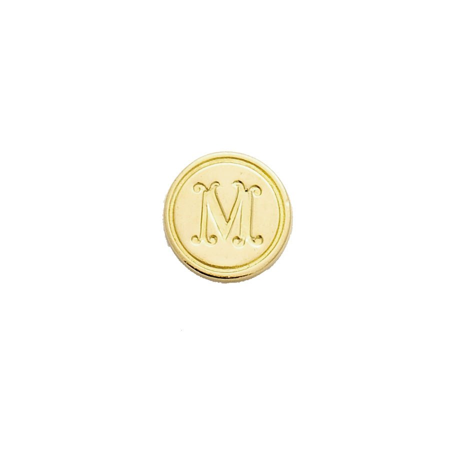 Brass Cerif Initial Wax Seal Stamp Gift Set kit with Gold Sealing Wax - Nostalgic Impressions