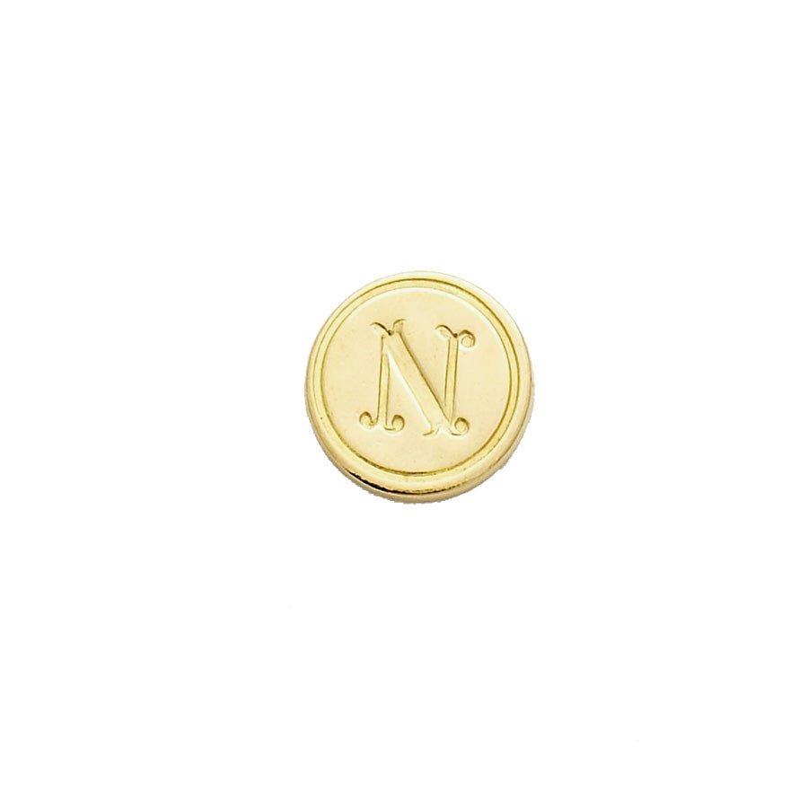 Brass Cerif Initial Wax Seal Stamp Gift Set kit with Gold Sealing Wax - Nostalgic Impressions