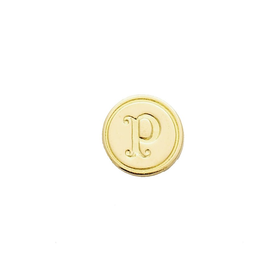 Brass Cerif Initial Wax Seal Stamp Gift Set kit with Gold Sealing Wax - Nostalgic Impressions