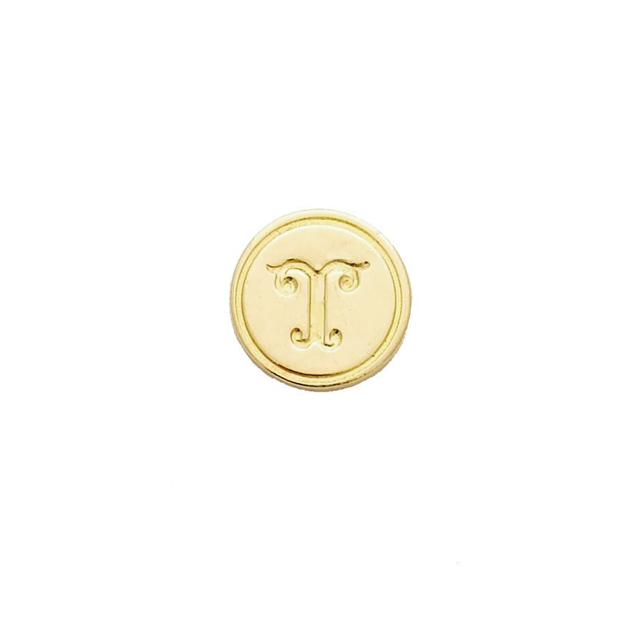 Brass Cerif Initial Wax Seal Stamp Gift Set kit with Gold Sealing Wax - Nostalgic Impressions