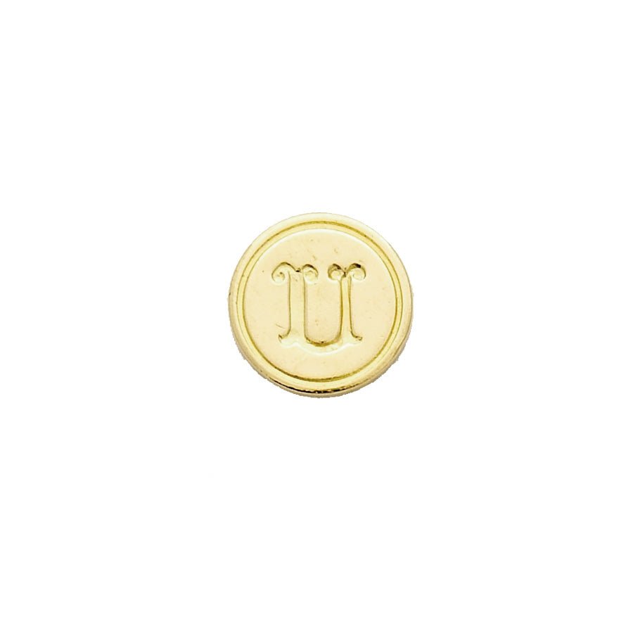 Brass Cerif Initial Wax Seal Stamp Gift Set kit with Gold Sealing Wax - Nostalgic Impressions