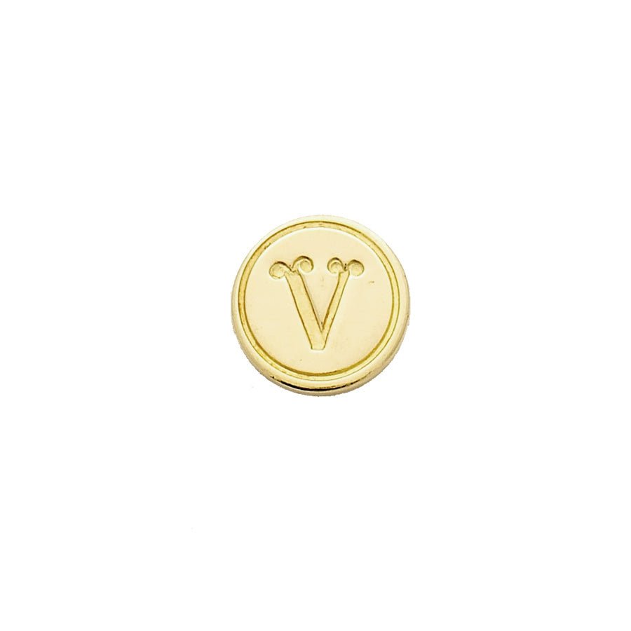 Brass Cerif Initial Wax Seal Stamp Gift Set kit with Gold Sealing Wax - Nostalgic Impressions