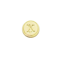Brass Cerif Initial Wax Seal Stamp Gift Set kit with Gold Sealing Wax - Nostalgic Impressions