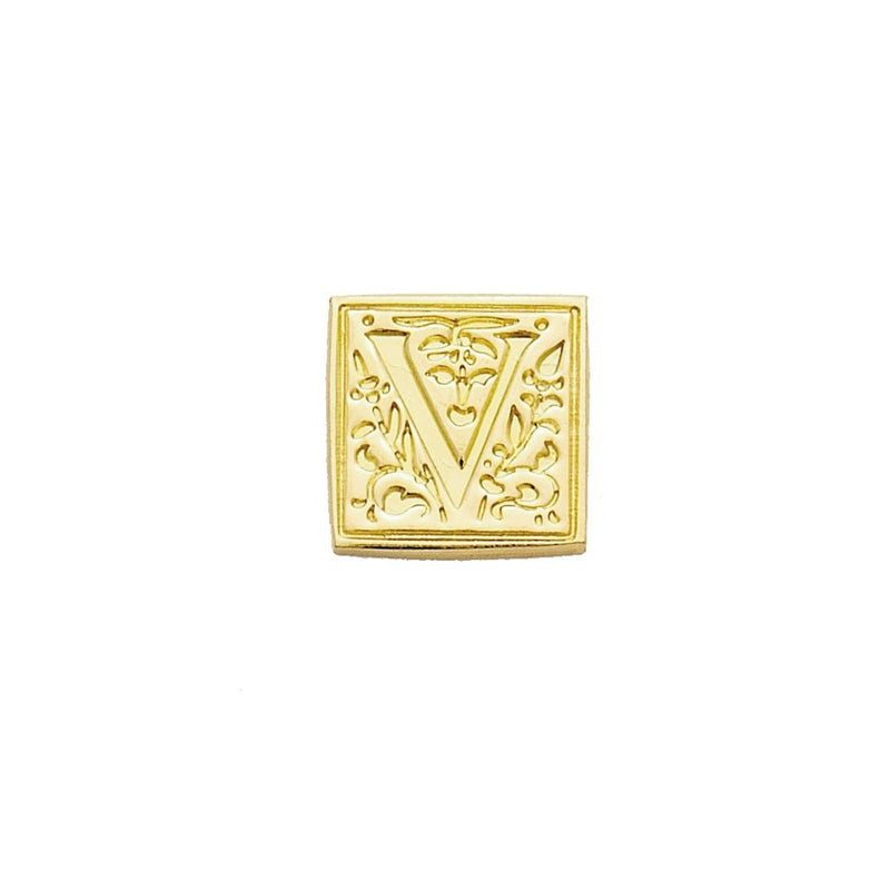 Brass Filigree Initial Wax Seal Stamp Gift Set Kit with Gold Sealing Wax - Nostalgic Impressions