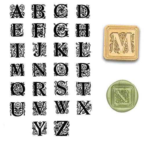 Square 3/4" Brass Initial Dies - no handle - Nostalgic Impressions