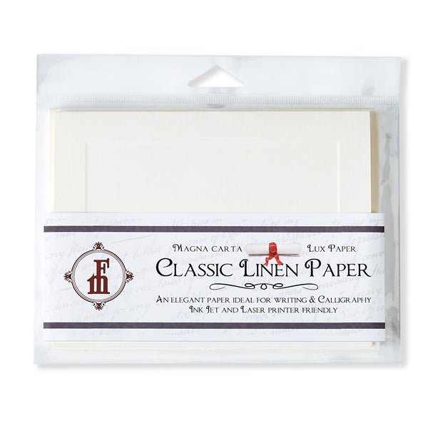 Classic Linen Fold-Over Note Card Set with Envelopes - Nostalgic Impressions