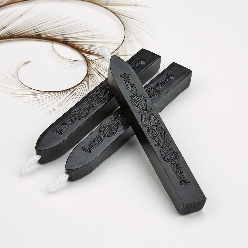 Black Flexible Premium Sealing Wax-Pack of 3 sticks - Nostalgic Impressions