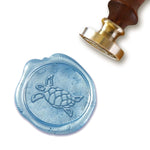 Sea Turtle Wax Seal Stamp with Burgundy Wood Handle #D847CD - Nostalgic Impressions