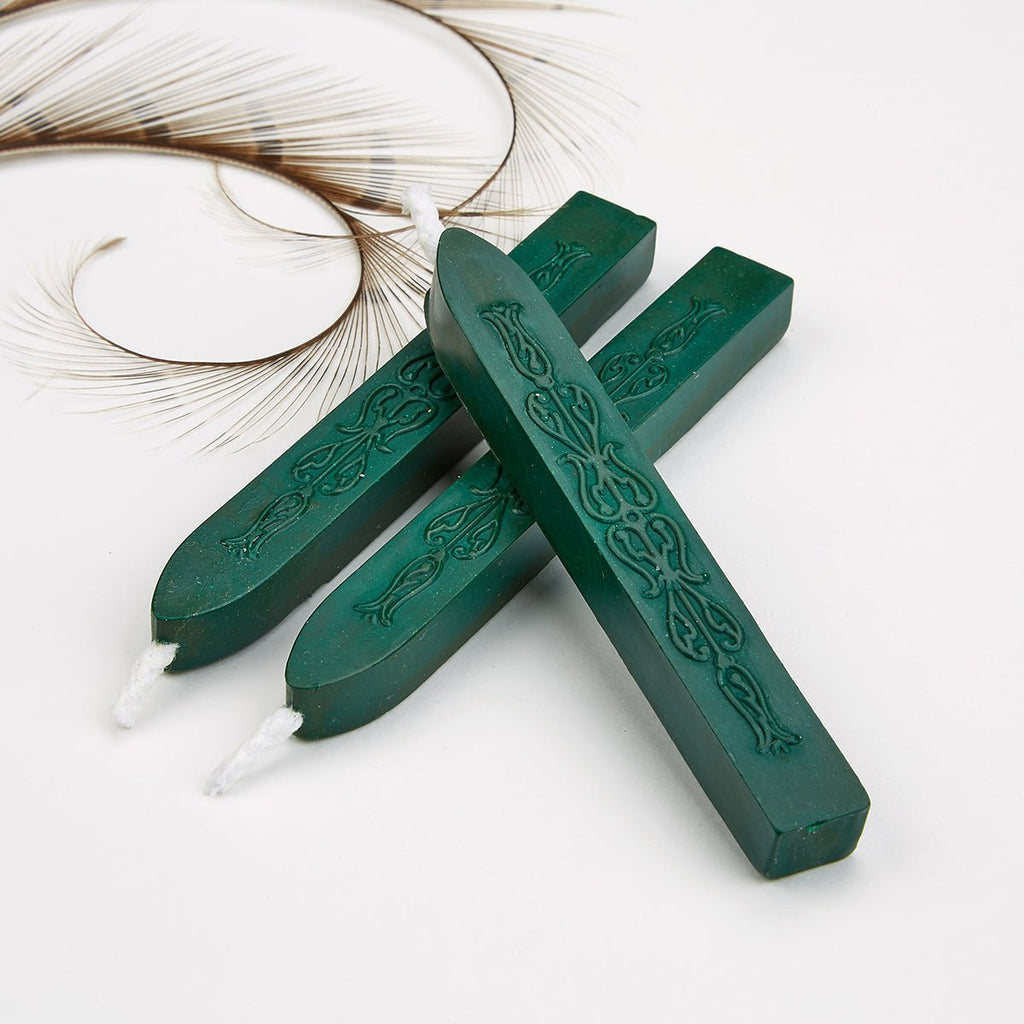 Forest Green Flexible Premium Sealing Wax-Pack of 3 sticks - Nostalgic Impressions