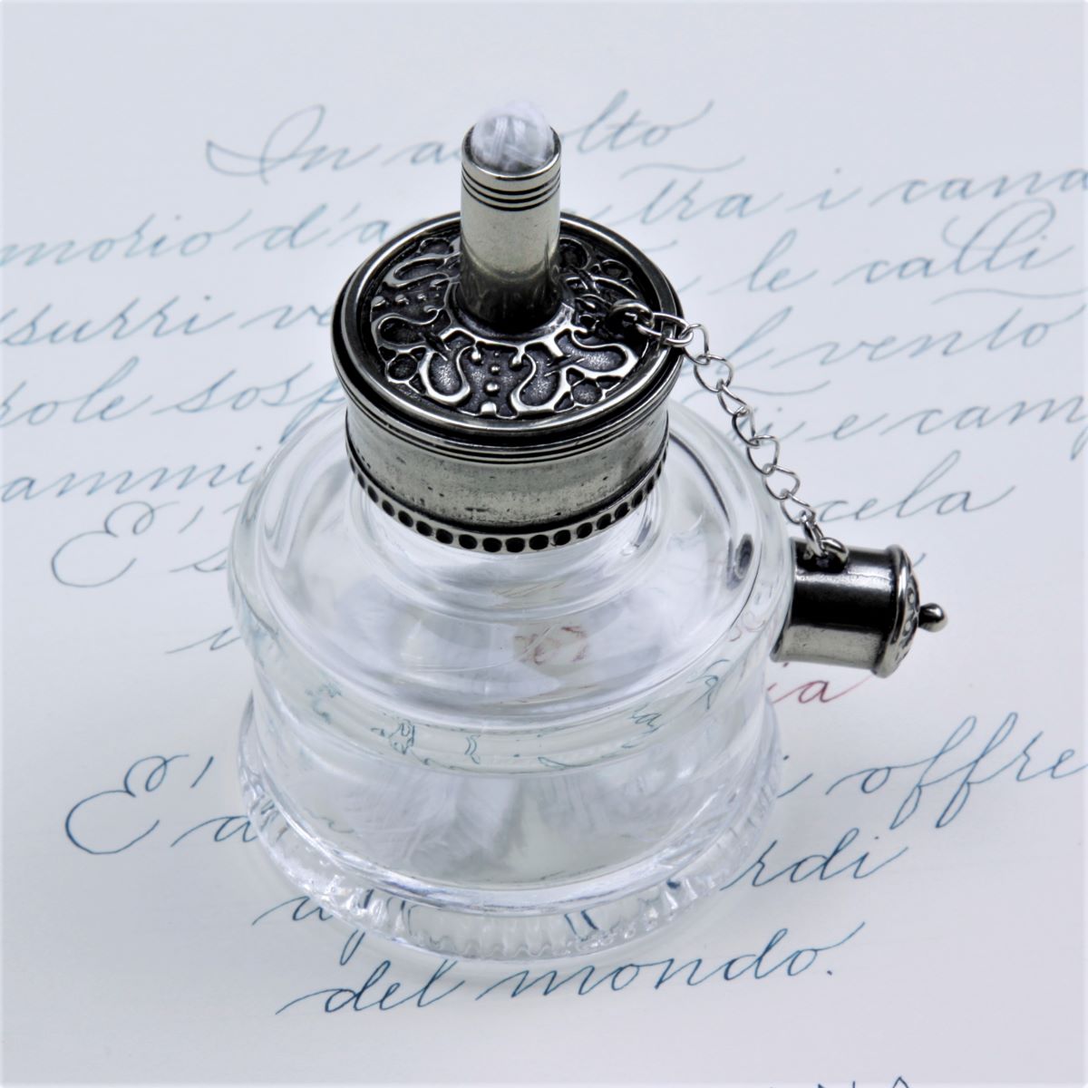 Vintage Glass & Metal Sealing Wax Melter Desktop Set by Bortoletti Italy - Nostalgic Impressions