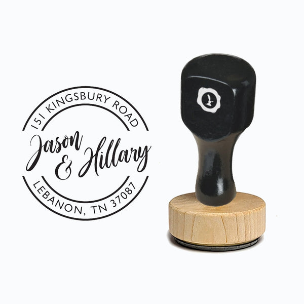 Wedding Vintage-style Rubber Stamp with Handle #2070 - Round 1 7/8" - Nostalgic Impressions