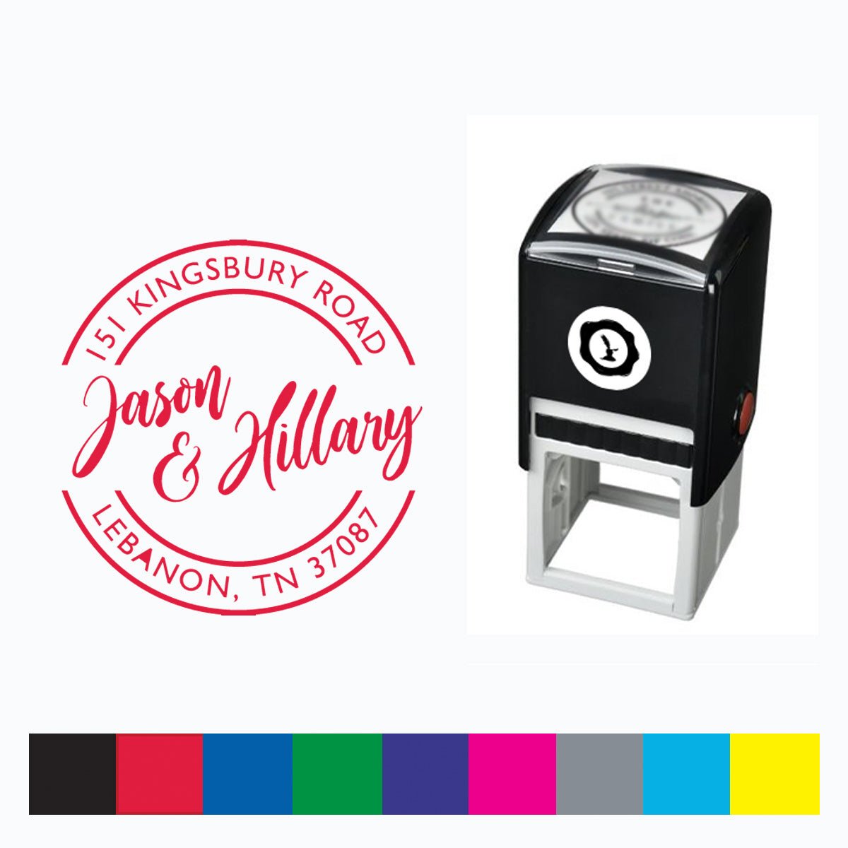 Wedding Self Inking Stamper with Black Ink cartridge Round 1 5/8" #2070 - Nostalgic Impressions