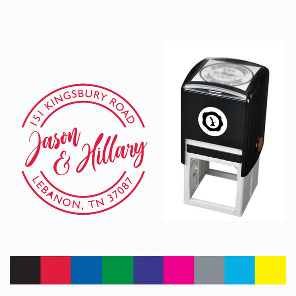 Wedding Self Inking Stamper with Black Ink cartridge Round 1 5/8" #2070 - Nostalgic Impressions