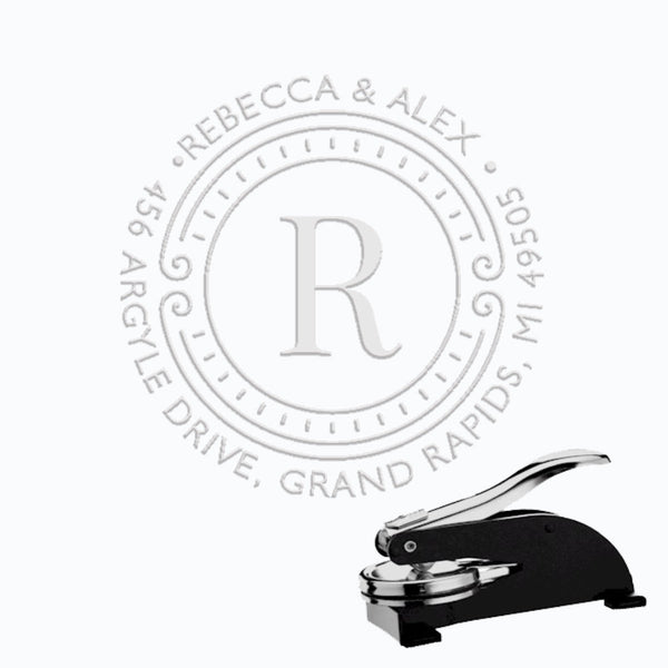Round Address Paper Embosser with Name & Address #2072 -1.625" imprint - Nostalgic Impressions