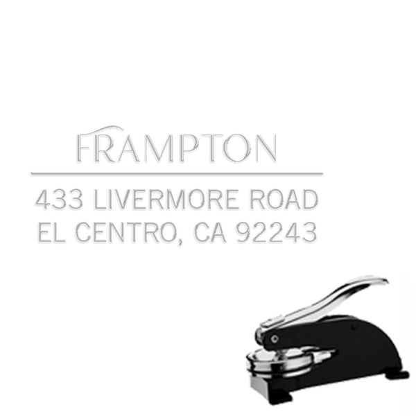 Rectangular Paper Embosser with Name & Address #2092 -1.625" imprint - Nostalgic Impressions