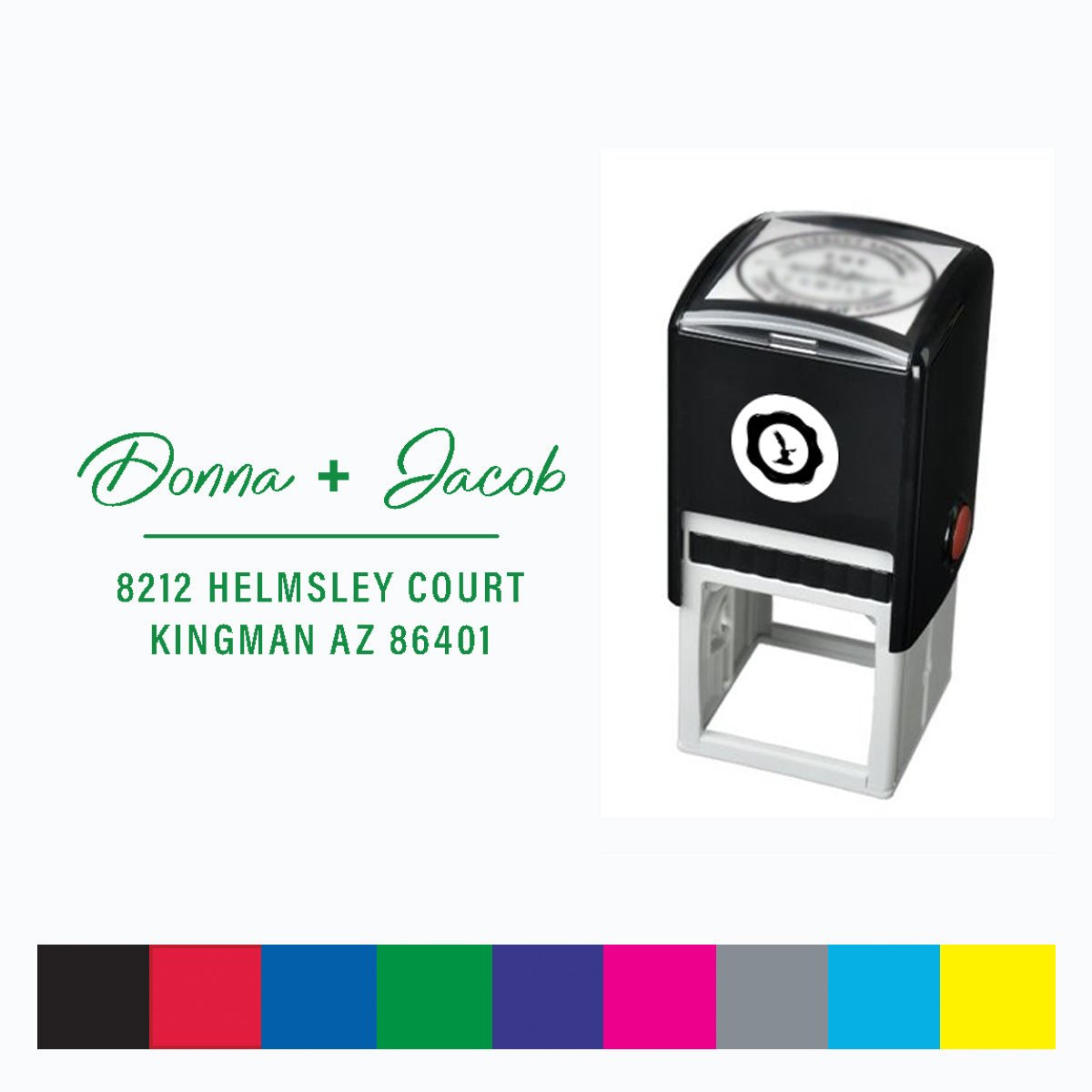 Rectangle Stamper Address Self Inking Stamper with Black Ink cartridge 1