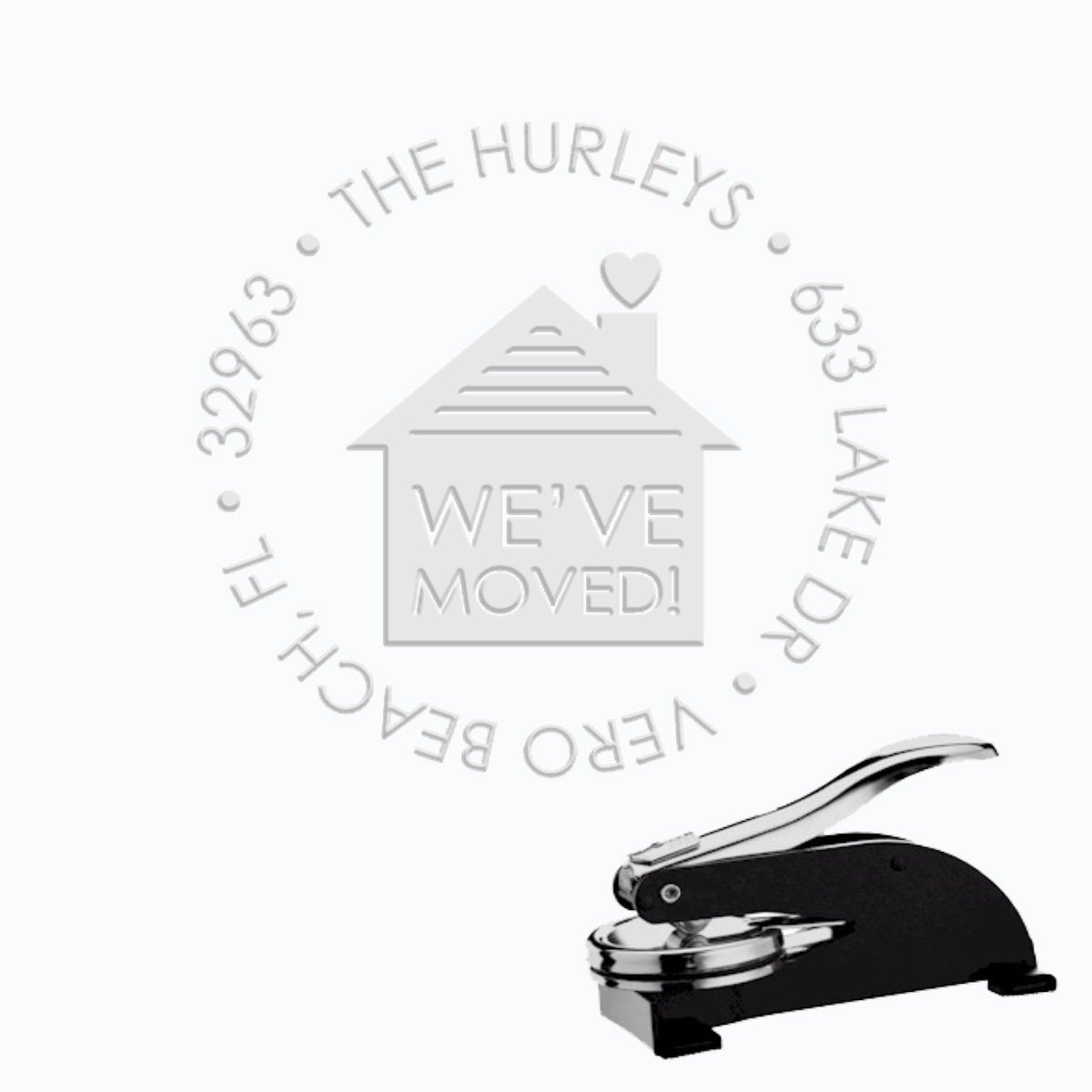 Round Address Paper Embosser with Name & Address #238-1.625