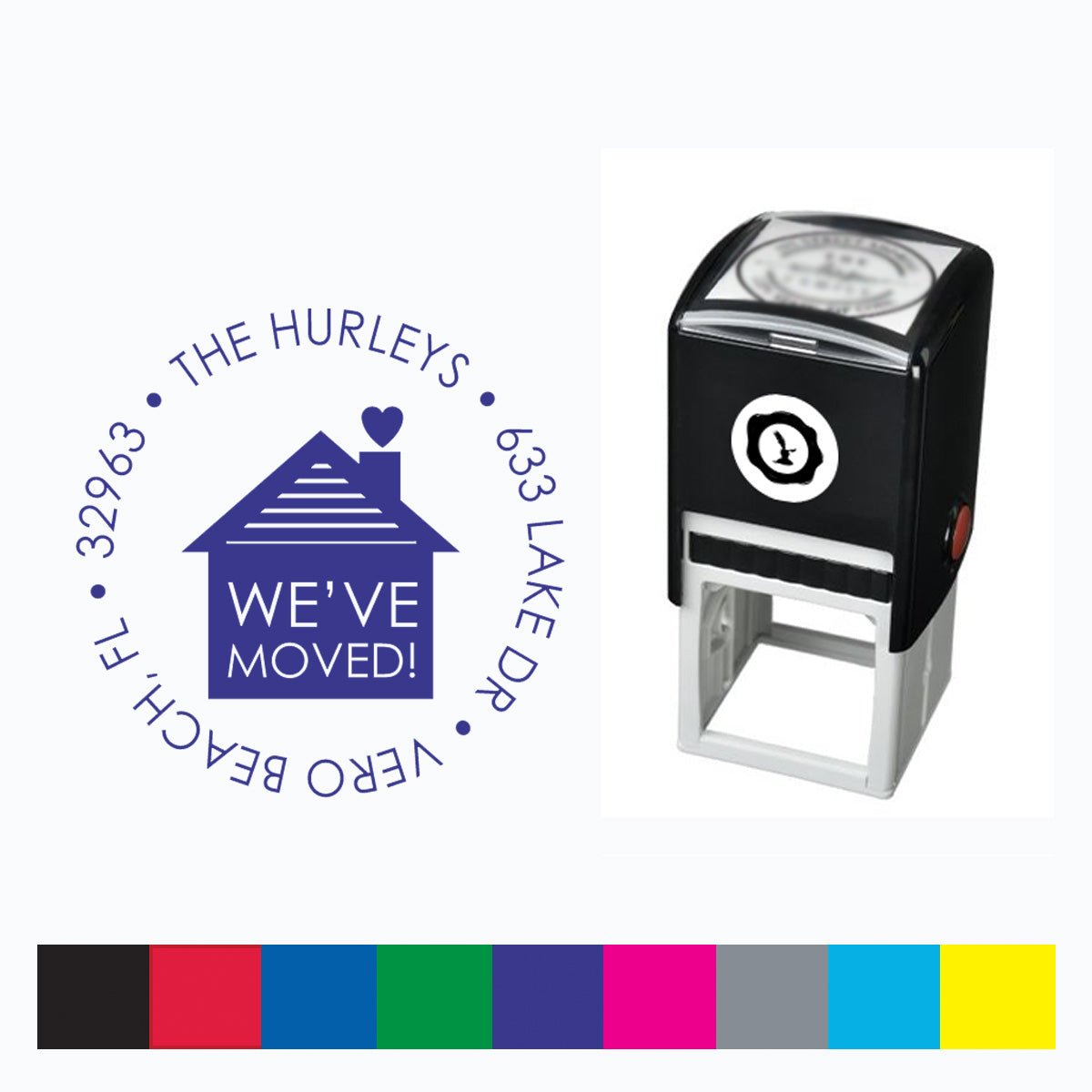 Address Self Inking Stamper with Black Ink cartridge Round 1 5/8" #238 - Nostalgic Impressions