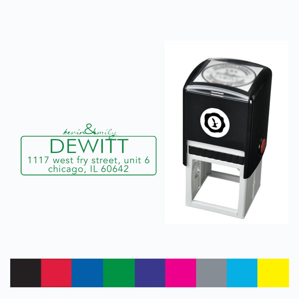 Address Self Inking Stamper with Black Ink cartridge 1" X 2.5" Rectangle #300 - Nostalgic Impressions