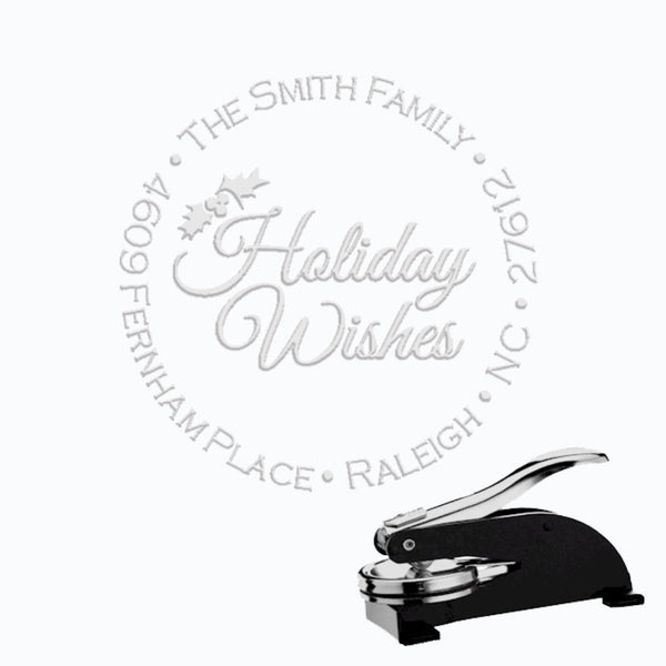 Round Address Paper Embosser with Name & Address #423-1.625" imprint - Nostalgic Impressions