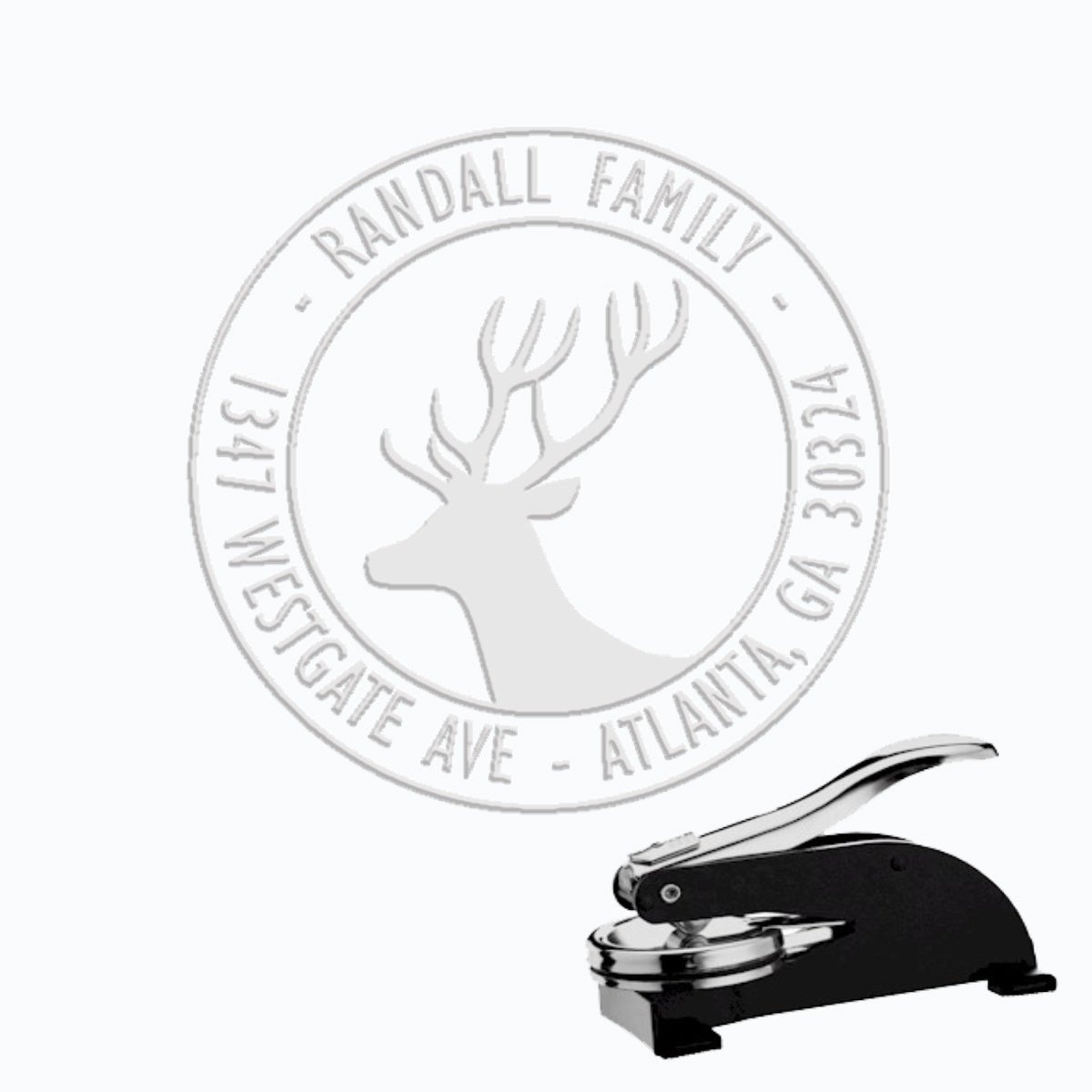 Round Address Paper Embosser with Name & Address #859 -1.625" imprint - Nostalgic Impressions