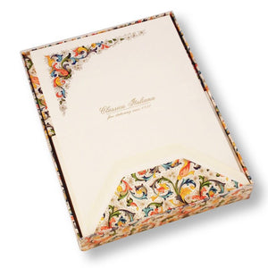 Florentina Boxed Stationery Set Made In Italy by Rossi - 10 Sheets & 10 lined envelopes - Nostalgic Impressions
