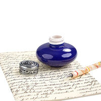 Ceramic Inkwells with Silver Metal Screwtop - Nostalgic Impressions