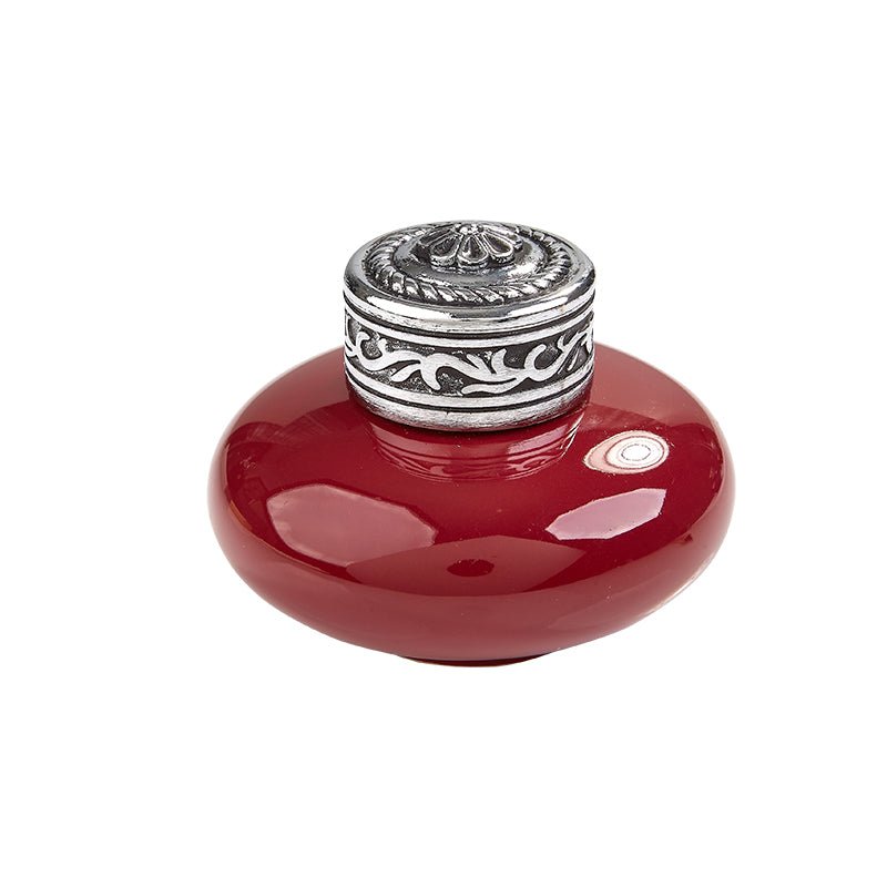 Striped Red Earthenware Inkwell