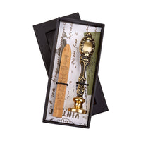 Vintage Bronze Handle Wax Seal Gift Set Kit & Gold Sealing Wax - Nostalgic Impressions