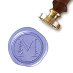Floral Alphabet Single Initial Custom Wax Seal Stamp with Rosewood Wood Handle #1721 - Nostalgic Impressions