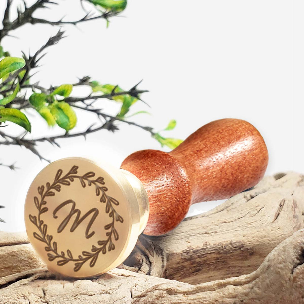Initial Custom Wax Seal Stamp with Rosewood Wood Handle-Multiple Font Choices with Preview #8003 - Nostalgic Impressions