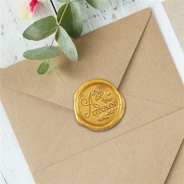 Autumn Adhesive Symbol Wax Seal Stickers 50PK - Hand Pressed 1 1/4" - Nostalgic Impressions