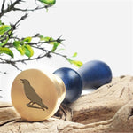 Raven 2 Wax Seal Stamp with Blue Handle #1392CD - Nostalgic Impressions