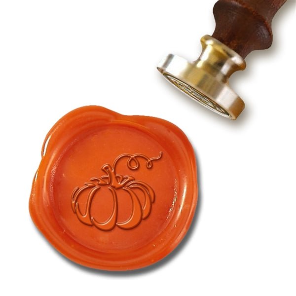 Fall Pumpkin Wax Seal Stamp with Rosewood Wood Handle #1435CD - Nostalgic Impressions