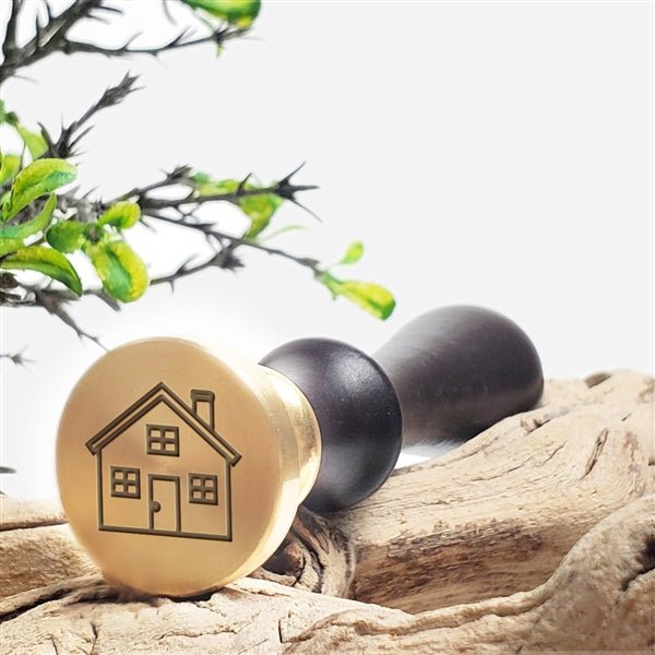 House-Realtor Wax Seal Stamp with Black Wood Handle #4404CD - Nostalgic Impressions