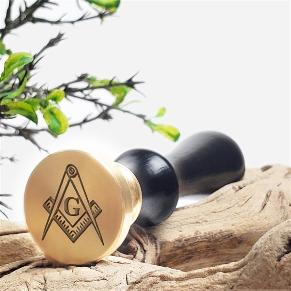 Masonic Wax Seal Stamp with Black Wood Handle #4442CD - Nostalgic Impressions