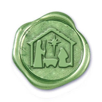 Nativity Wax Seal Stamp with Burgundy Wood Handle #5500CD - Nostalgic Impressions