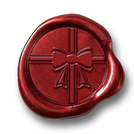 Christmas Bow Wax Seal Stamp with Green Wood Handle #6505CD - Nostalgic Impressions