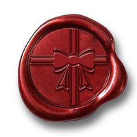 Christmas Bow Wax Seal Stamp with Green Wood Handle #6505CD - Nostalgic Impressions
