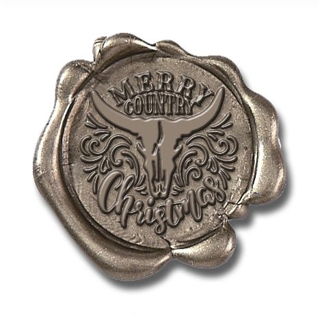 Country Christmas Wax Seal Stamp with Black Wood Handle #6506CD - Nostalgic Impressions
