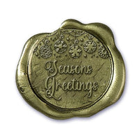 Customizable Seasons Greeting Christmas Ornaments Wax Seal Stamp with Black Wood Handle - 1" Die - Nostalgic Impressions