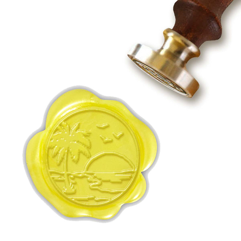 Beach Scene Wedding Wax Seal Stamp with choice of Handle #9902 - Nostalgic Impressions