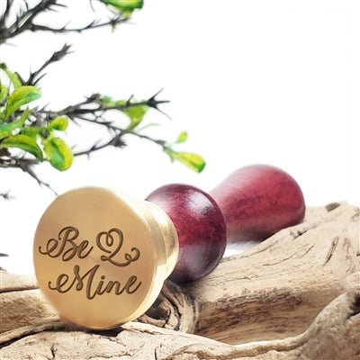 Valentine Be Mine Wax Seal Stamp with Burgundy Wood Handle #D701 - Nostalgic Impressions