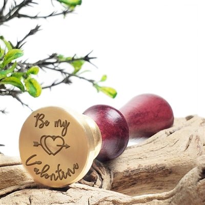 Be My Valentine Wax Seal Stamp with Burgundy Wood Handle #D702 - Nostalgic Impressions