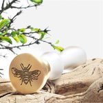 Bee 1 Wax Seal Stamp with White Wood Handle #R742CD - Nostalgic Impressions
