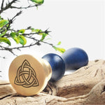 Celtic Trinity 2 Wax Seal Stamp With Blue Wood Handle #R919CD - Nostalgic Impressions