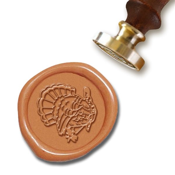 Thanksgiving Turkey Wax Seal Stamp with Rosewood Wood Handle #R920CD - Nostalgic Impressions
